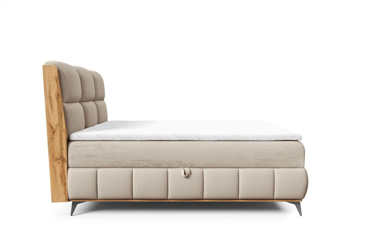 BOXBETT Charlie Premium - Beige, Holzwerkstoff/Textil (180/200cm) - Fun Möbel