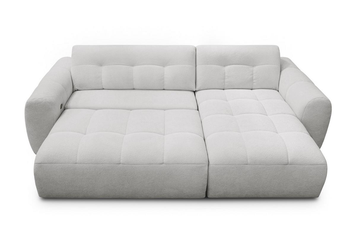 ECKSOFA LUMERO 4-Sitzer RECHTS, hellgrau - Hellgrau/Schwarz, Holz/Textil (275/166cm) - Courtois Laville