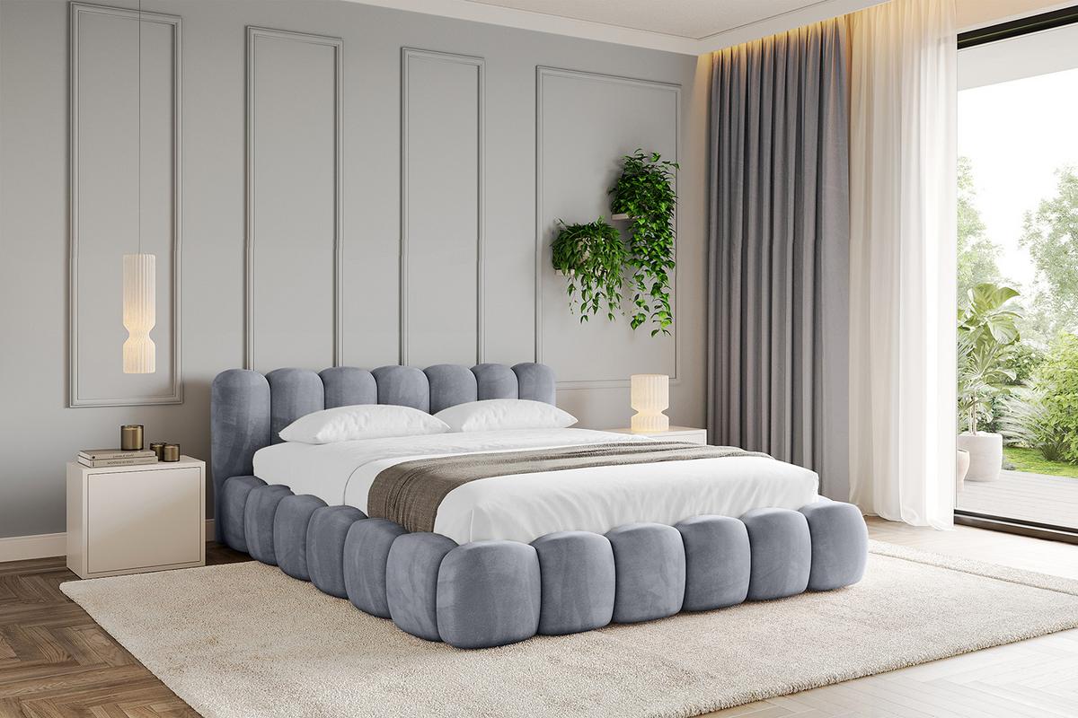 POLSTERBETT mit Bettkasten und Lattenrost, Boxbett ohne Matratze - SENA-v1 180x200 Grau - Grau, Holzwerkstoff/Textil (180/200cm) - ALTDECOR