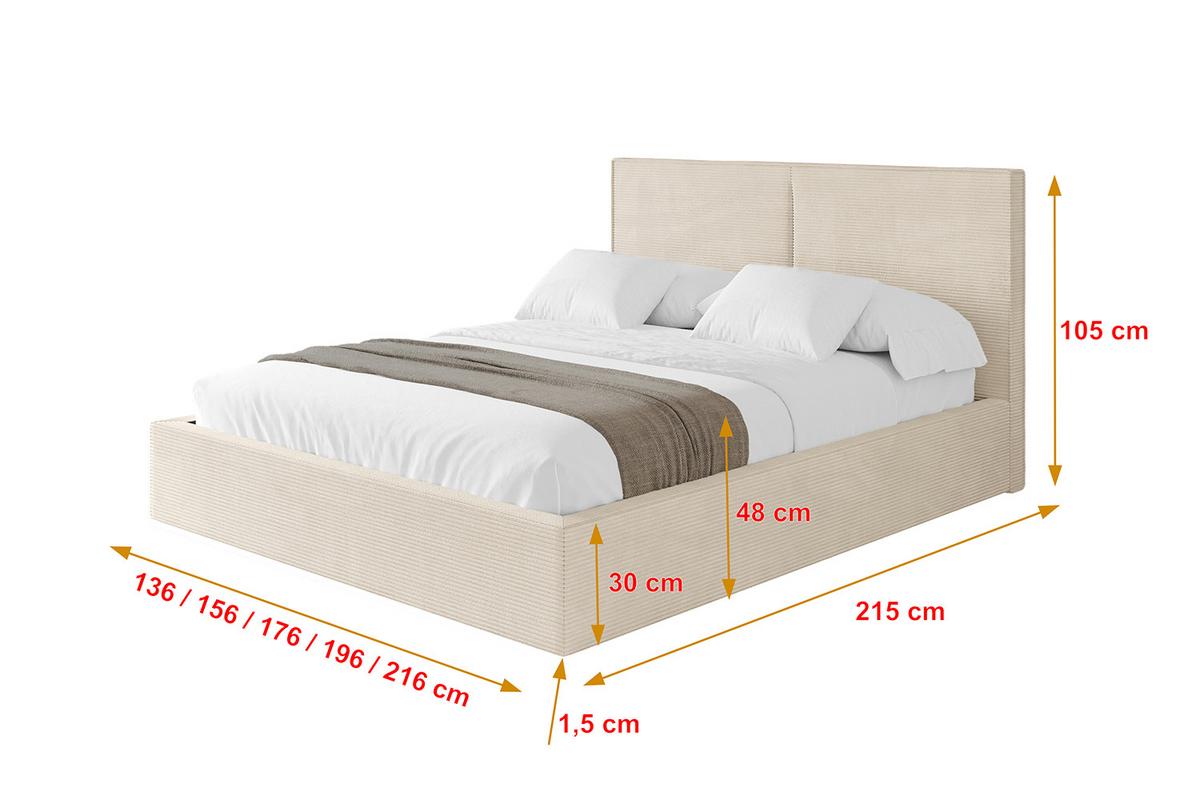 POLSTERBETT mit Bettkasten und Lattenrost, Boxbett ohne Matratze - VANTO 180x200 Beige - Creme, Holzwerkstoff/Textil (180/200cm) - ALTDECOR
