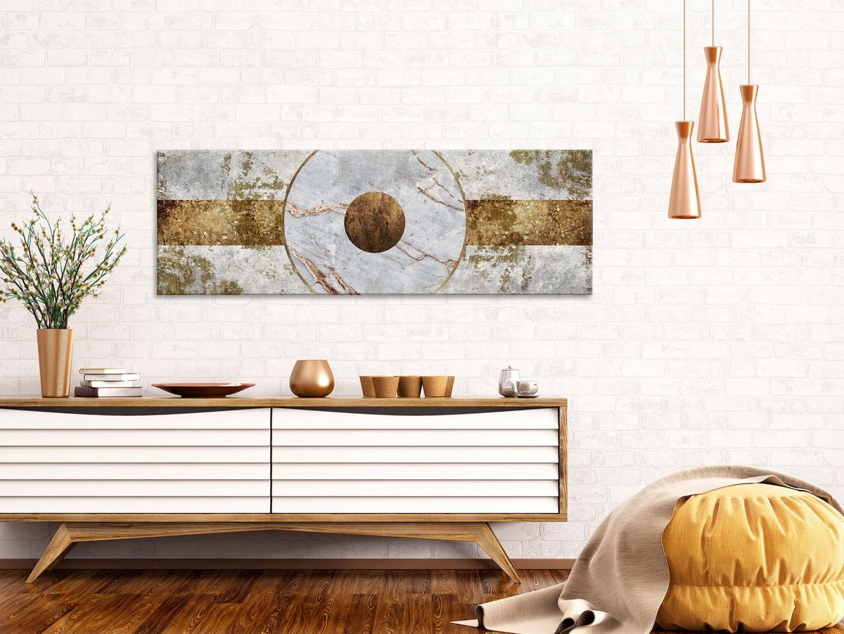 KUNSTDRUCK Gold 150/50 cm - Goldfarben/Grau, Textil (150/50cm) - KUNSTLOFT