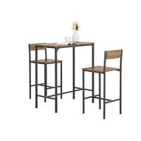 BARTISCH + 2 x BARSTÜHLE - Naturfarben, Holzwerkstoff (89/100/45cm) - SoBuy