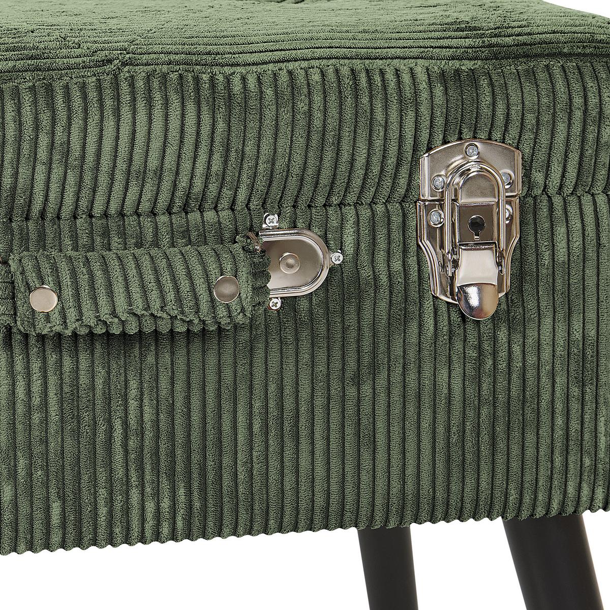 HOCKER Mallard 36/52/46 cm - Grün, Textil (52/46/36cm) - Beliani