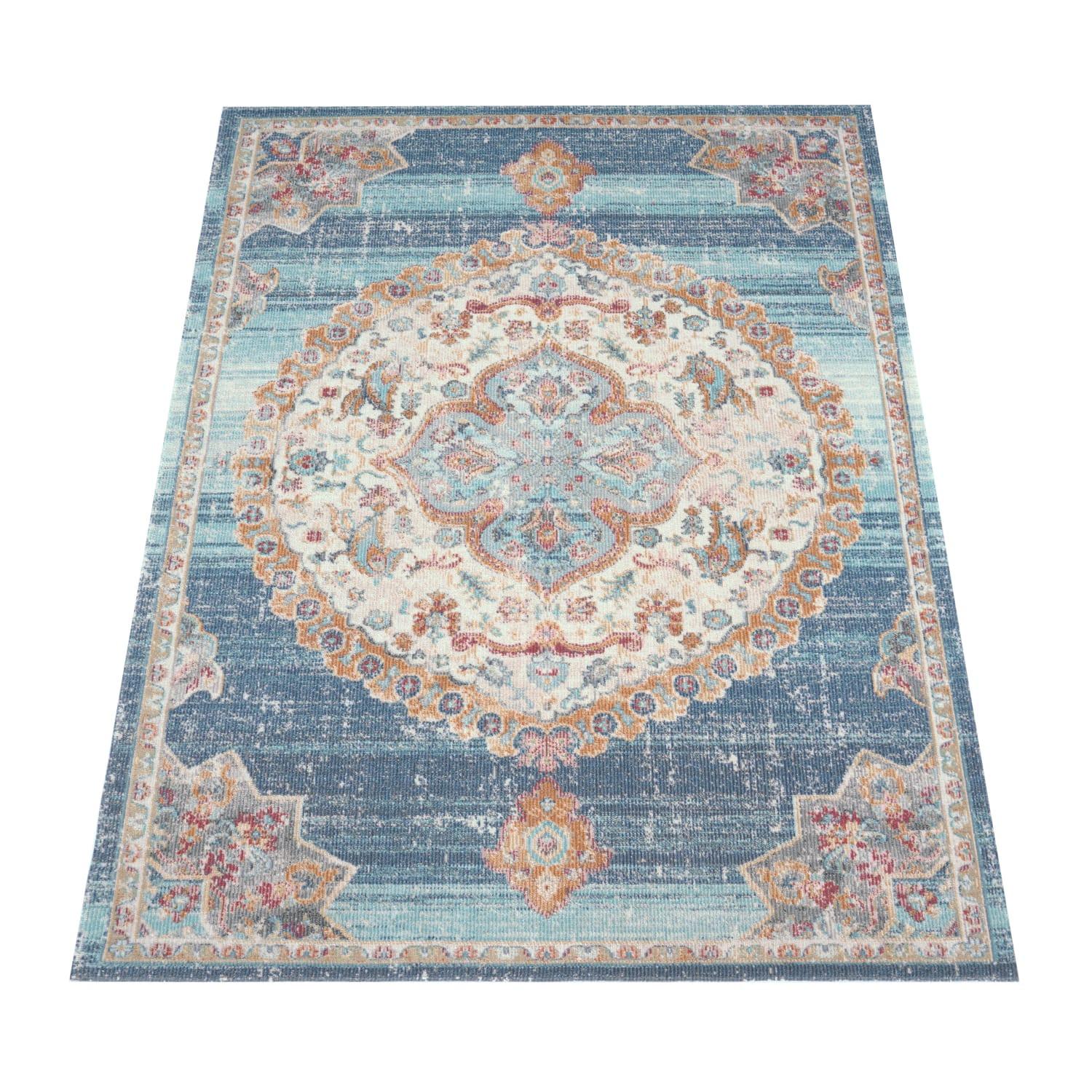 OUTDOORTEPPICH, orientalisch im Vintage-Stil, aus Polypropylen, Blau, 60 x 100 cm - Blau, Textil (100/60cm) - KADIMA DESIGN