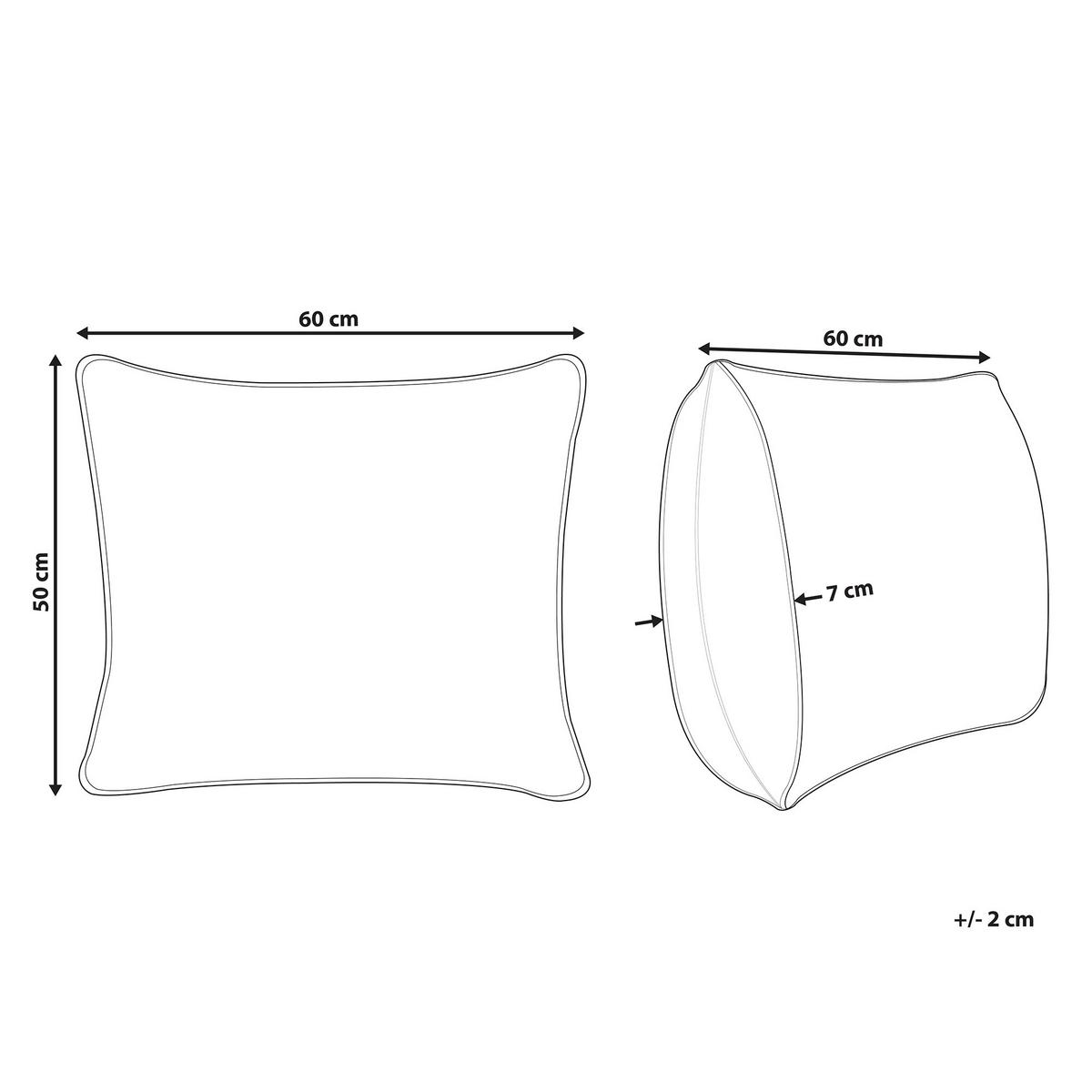 KOPFKISSEN Weiß 60/50 cm Pelister - Silberfarben/Weiß, Naturmaterialien (60/50cm) - Beliani