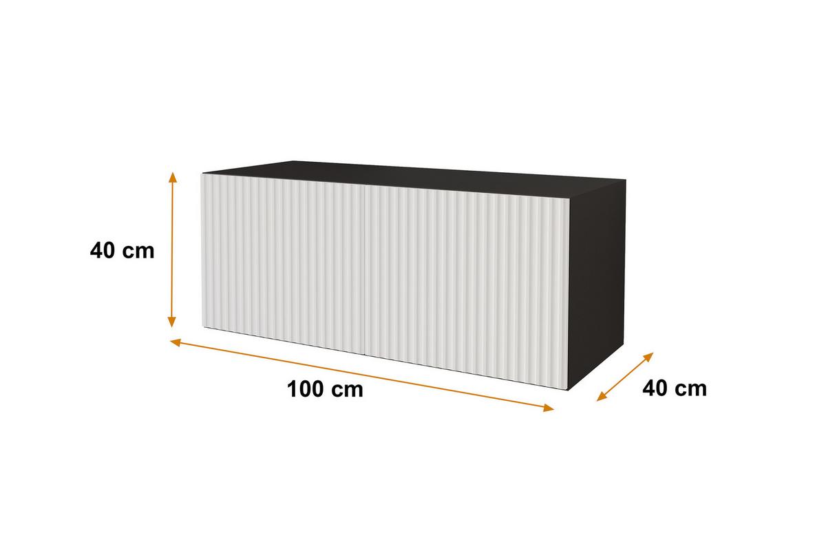 LOWBOARD NOA-2-W 100x40x40 cm - Schwarz / Weiß - Weiß, Holzwerkstoff (100/40/40cm) - ALTDECOR