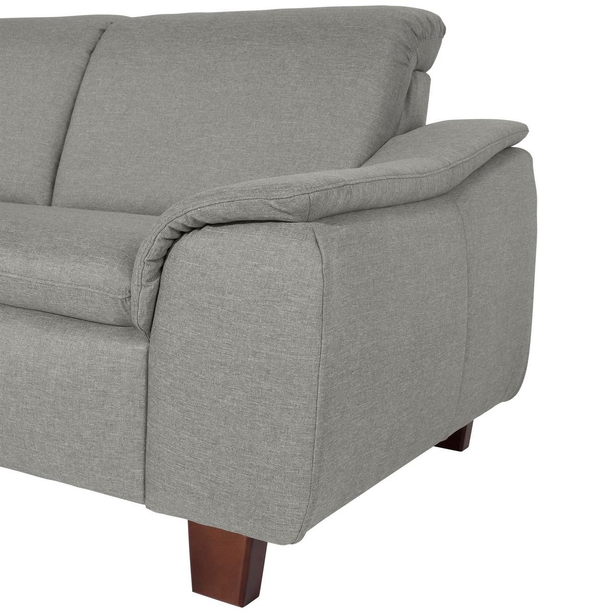 ECKSOFA mit Ottomane links Kaylil Flachgewebe hellgrau - Hellgrau, Kunststoff (187/247cm) - 58aufmkessel