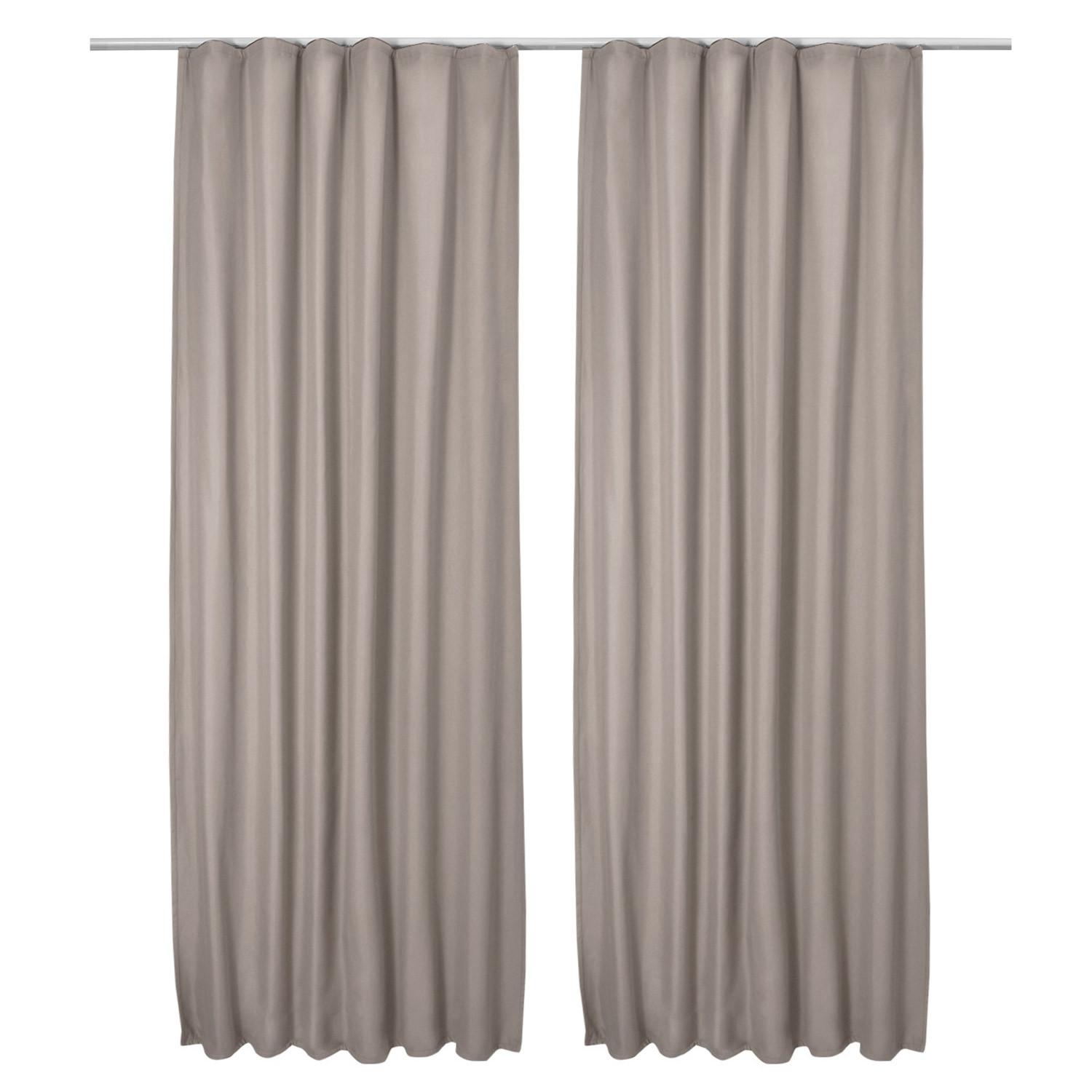 VORHANG Amelie TK mit Kräuselband 140x245cm Sand (2tlg) - Sandfarben, Textil (140/245/1cm) - Beautissu 