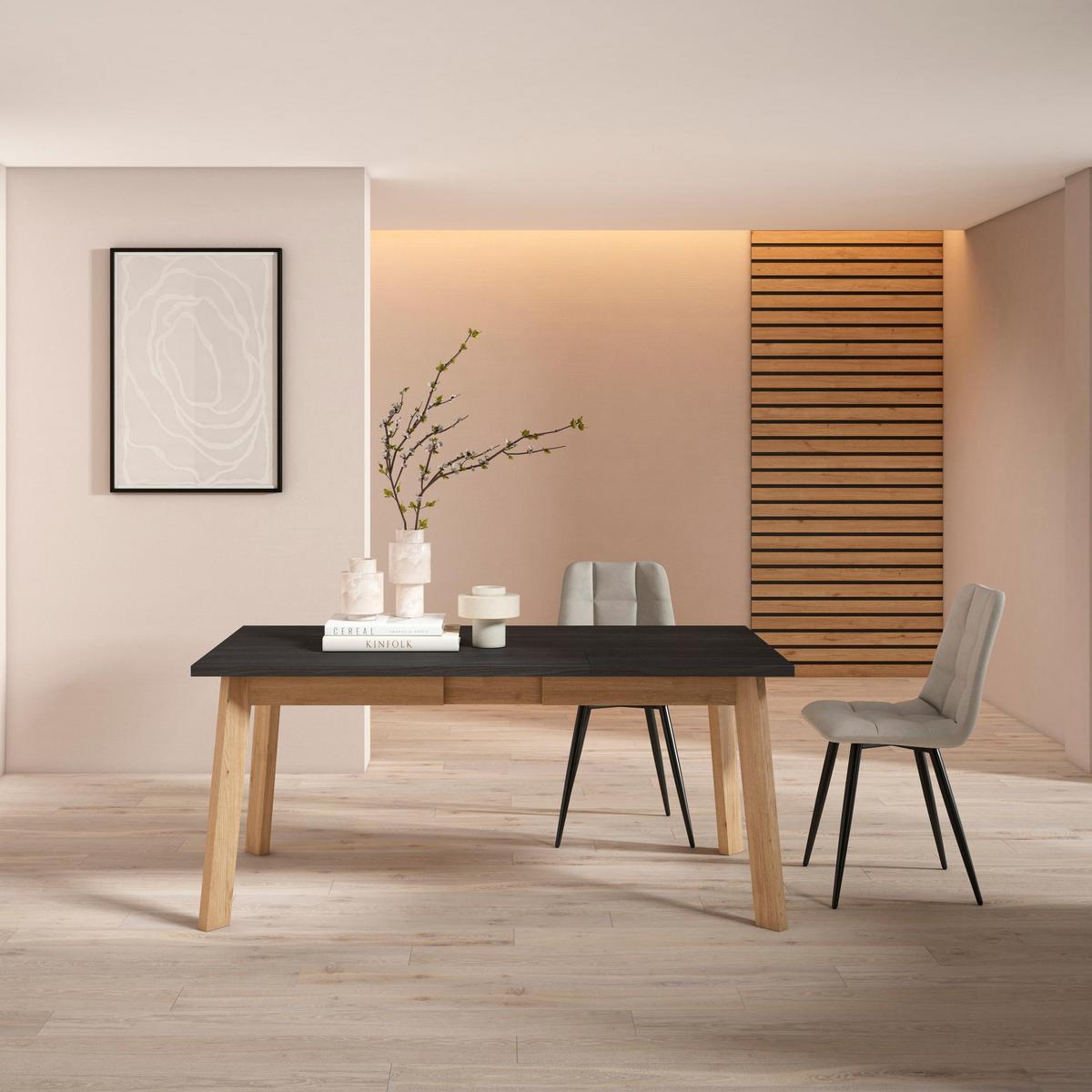 ESSTISCH für 8 Gäste, schwarz eiche, 167/90/75cm - Eichefarben/Schwarz, Holzwerkstoff (90/167/75cm) - Skraut Home