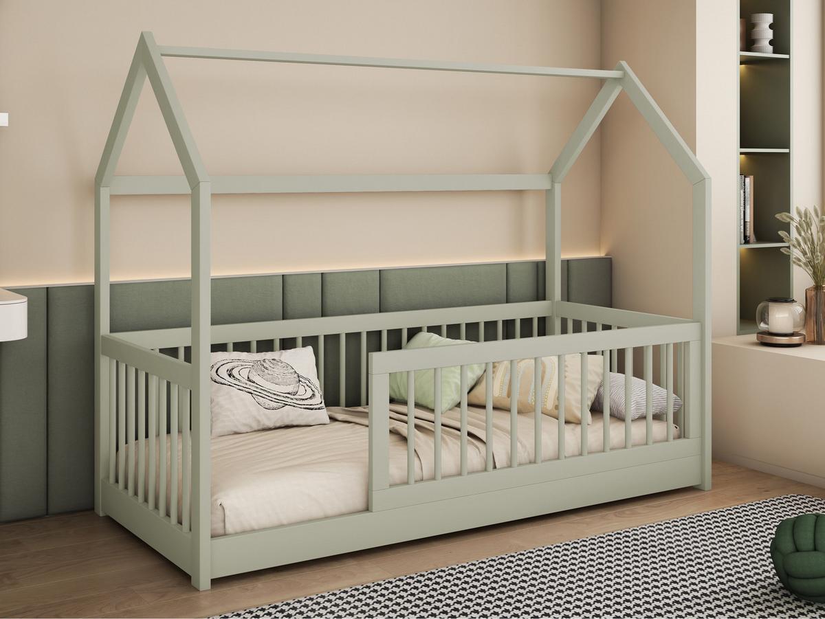 HAUSBETT Greta 80 - Olivgrün, Holz (80/180cm) - MIRJAN24