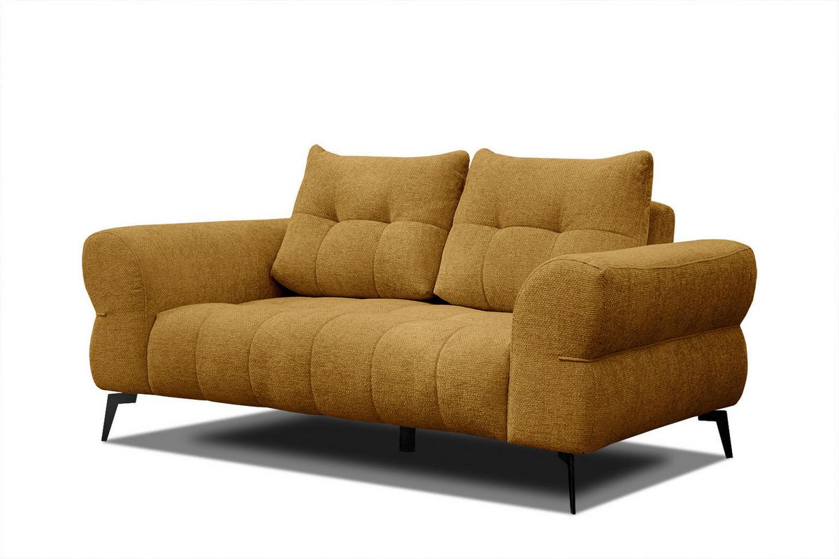 SOFA SALVINI 2-Sitzer, dunkelgelb - Dunkelgelb/Schwarz, Holzwerkstoff/Textil (176/88/99cm) - Wozimo