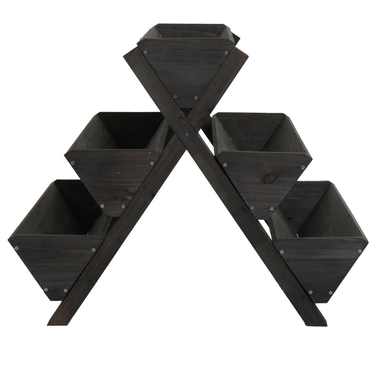 PFLANZTREPPE Anthrazit - Anthrazit, Holz (56/56/70cm) - MCW
