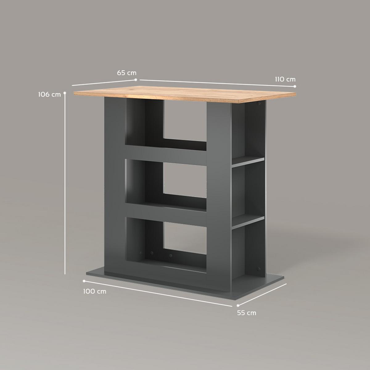 BARTISCH Regusa Goldkraft Eiche/Anthrazit 110 x 65 cm - Honigeiche/Anthrazit, Holzwerkstoff (65/110/106cm) - Livinity®