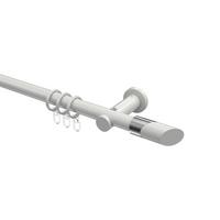 GARDINENSTANGE Platon Verano 400 cm (geteilt in 2 x 200 cm), 1-läufig, 20 mm Ø Weiß - Chromfarben/Weiß, Metall (400cm) - INTERDECO