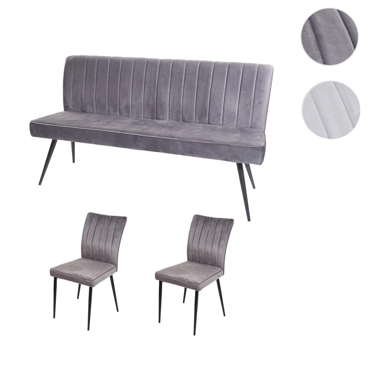 ESSZIMMER-SET Grau 3er-Set - Grau, Textil (160/90/64cm) - MCW