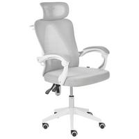 BÜROSTUHL Hellgrau Seranev - Weiß/Grau, Textil (60/115/60cm) - Beliani
