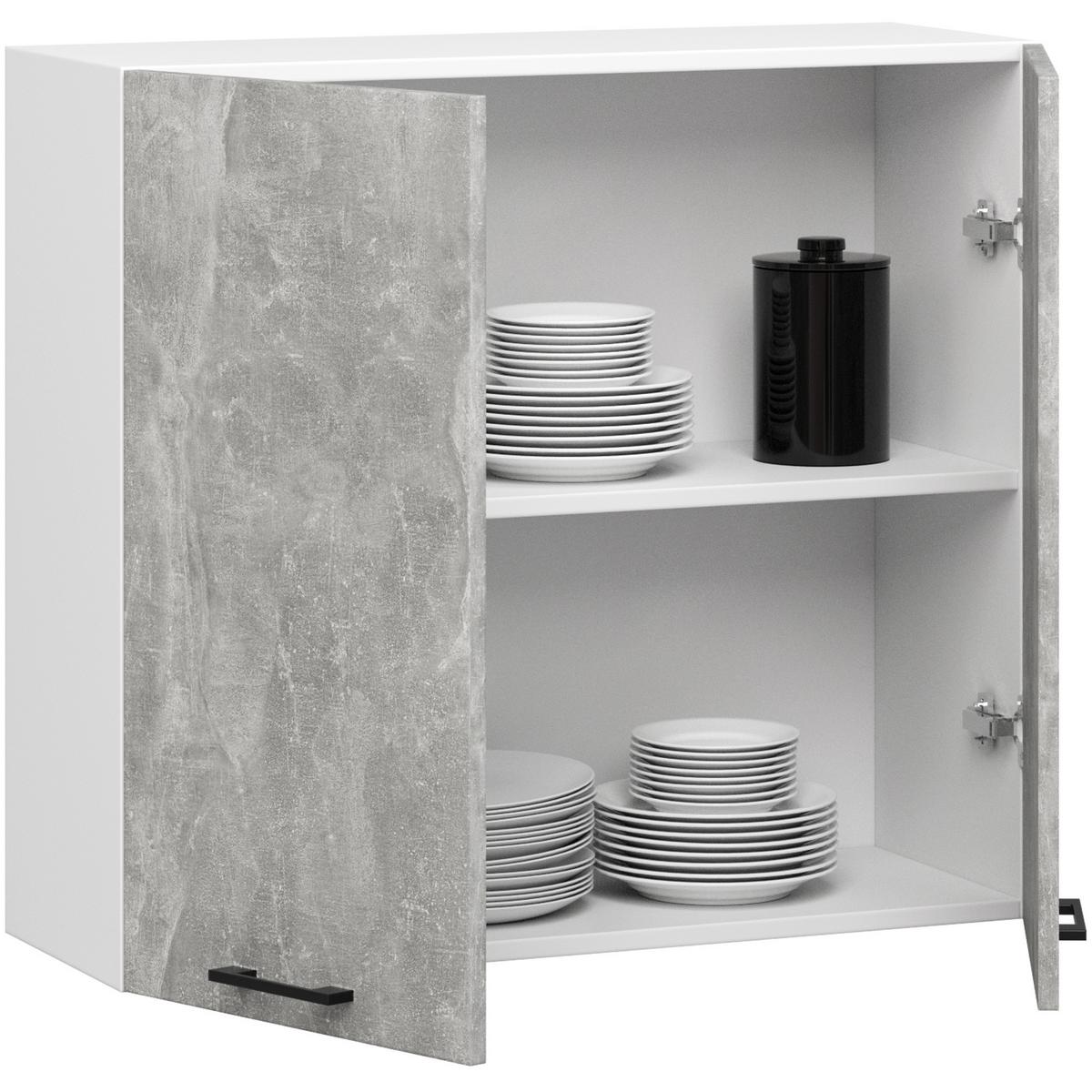HÄNGESCHRANK Weiß, Beton 72/80/30 - Weiß, Holzwerkstoff (80/72/30cm) - RAUMHIRSCH FURNITURE