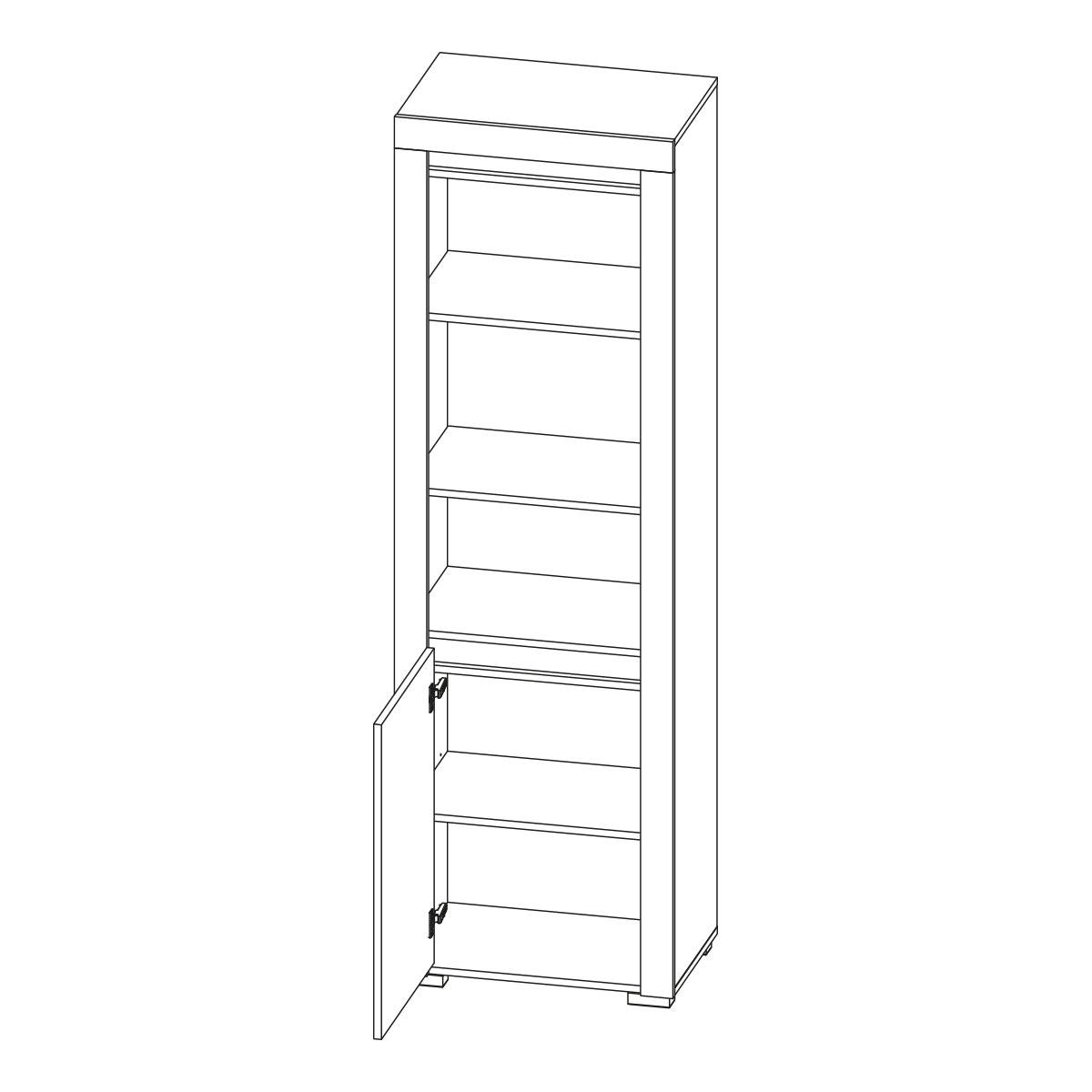 BÜCHERREGAL Kasla Holz und Anthrazitgrau - Grau, Holzwerkstoff (60/195/39cm) - Petits-meubles