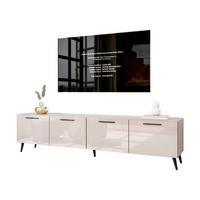 TV-ELEMENT AURA 200 KASCHMIR Hochglanz auf schrägen schwarzen Beinen + LED - Kaschmir/Schwarz, Holzwerkstoff (200/49/40cm) - Lookway