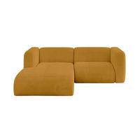 ECKSOFA Ottomane Links MIRA-L1 227x179x89 Senfgelb Cord - Currygelb/Schwarz, Holzwerkstoff/Kunststoff (227/179cm) - ALTDECOR