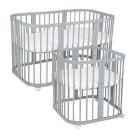 BABYBETT GREY, 7in1 mit Matratze - Grau, Holz (73/123cm) - waldin