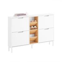 SCHUHSCHRANK Weiß-Natur - Weiß/Naturfarben, Holz/Holzwerkstoff (126/85/19cm) - SoBuy