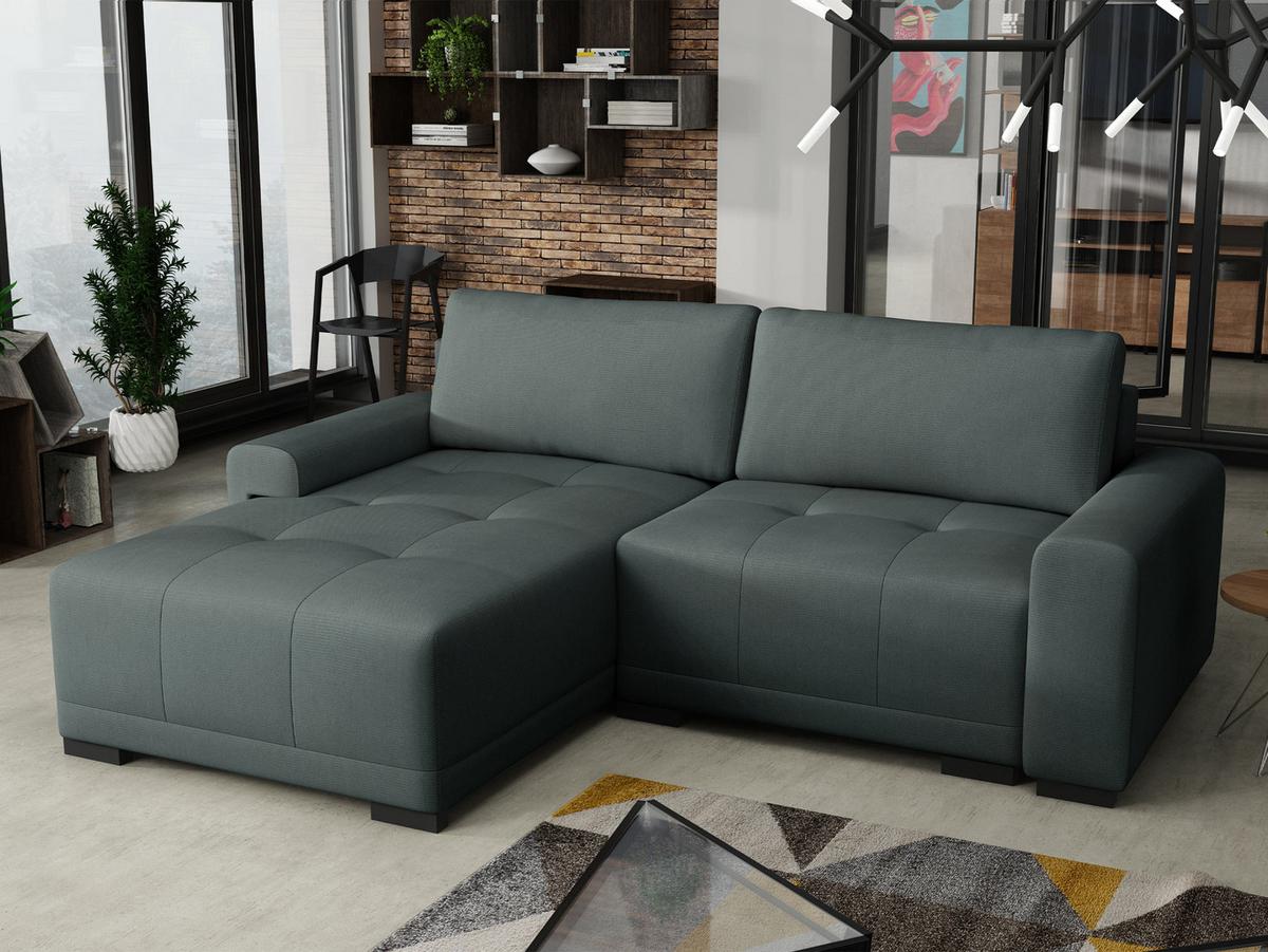 ECKSOFA Milton - Graphitfarben/Schwarz, Holz/Textil (237/180cm) - MIRJAN24