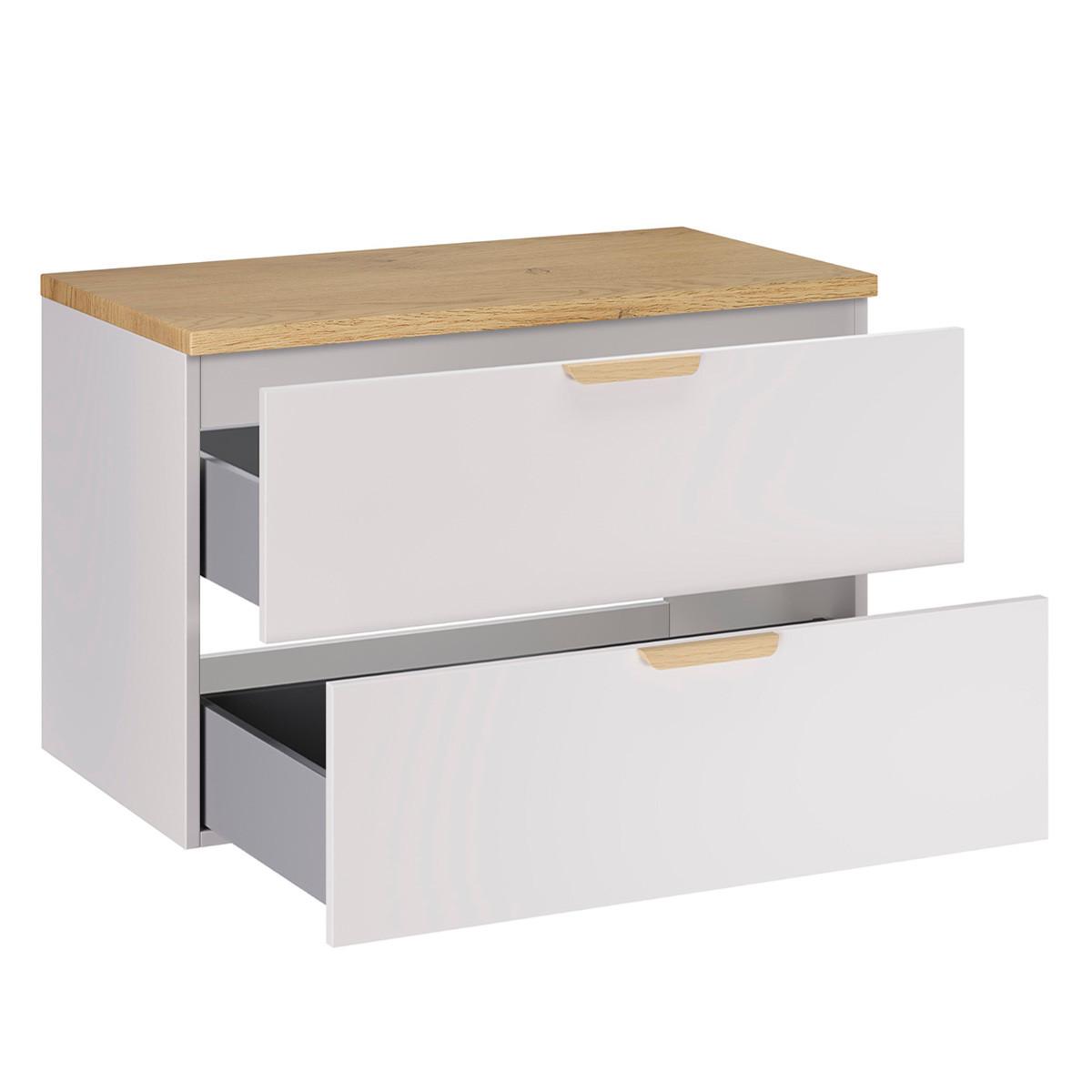 WASCHTISCHUNTERSCHRANK 80.6cm Oria Weiß - Weiß, Holzwerkstoff (80.6/50/46.5cm) - Petits-meubles