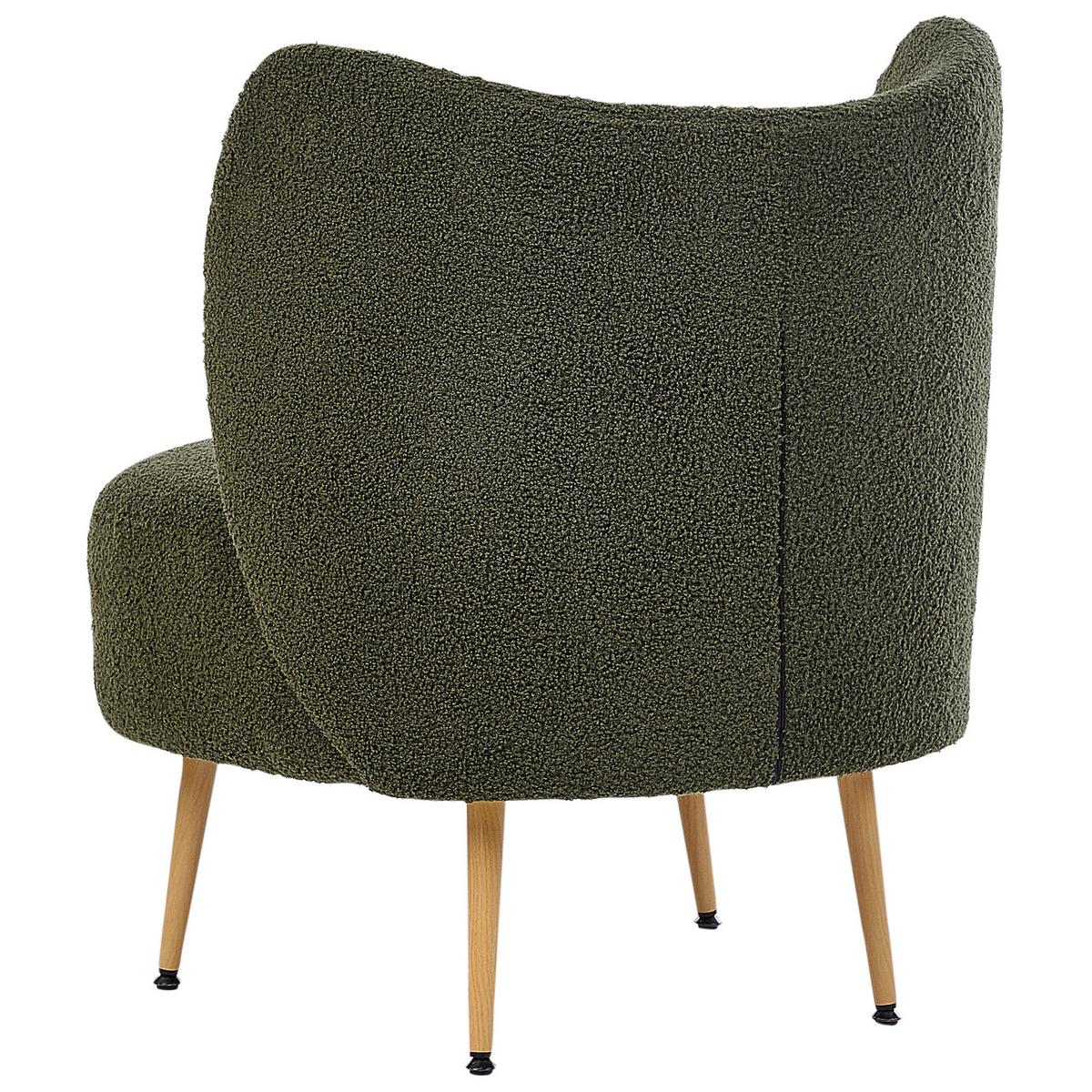 SESSEL Dunkelgrün Otsby II - Dunkelgrün/Braun, Textil (60/76/55cm) - Beliani