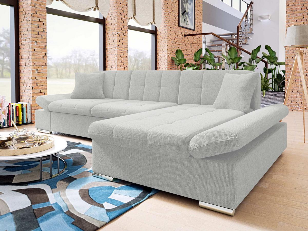 ECKSOFA Montana, Seite: Rechts - Edelstahlfarben, Holz/Textil (278/161cm) - MIRJAN24