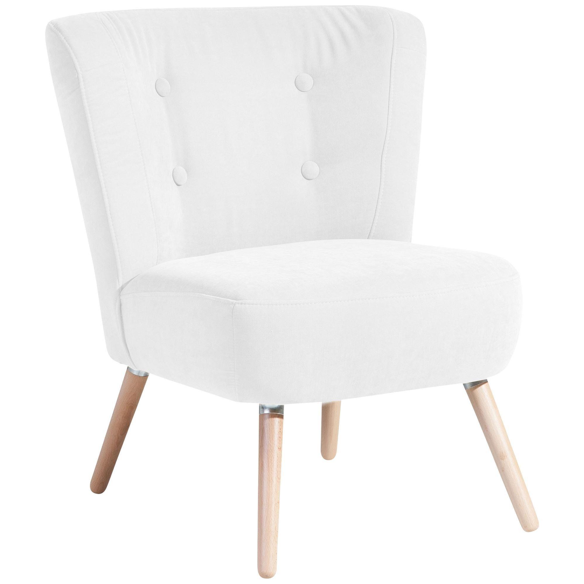 SESSEL Kassi Bezug Veloursstoff Buche natur / creme - Weiß, Kunststoff (69/80/68cm) - 58aufmkessel