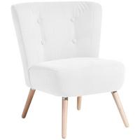 SESSEL Kassi Bezug Veloursstoff Buche natur / creme - Weiß, Kunststoff (69/80/68cm) - 58aufmkessel