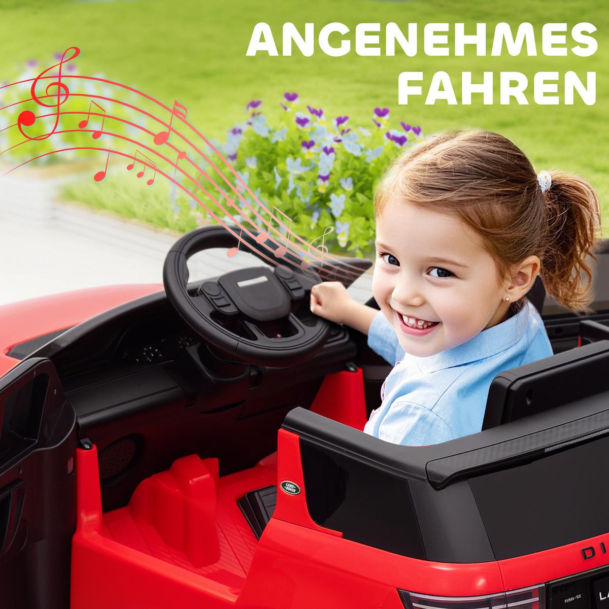 KINDER Elektroauto 12V Kinderauto mit 2,4G Fernbedienung, Musik, 3-5 km/h - Rot, Kunststoff (106/65.5/51cm) - AIYAPLAY