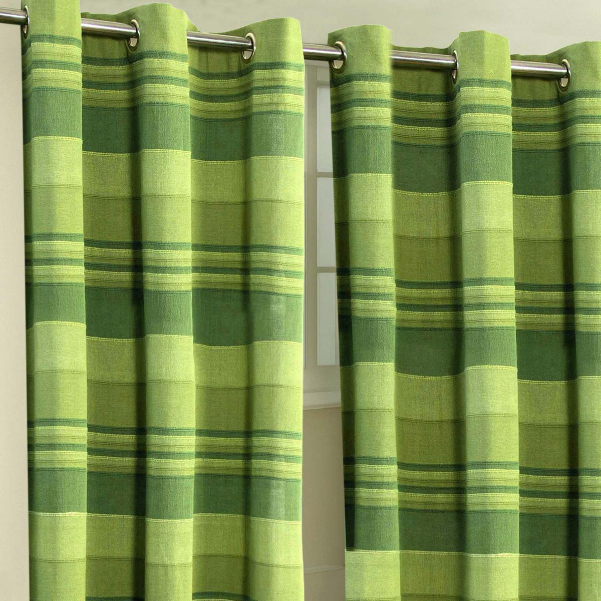 ÖSENVORHANG Morocco blickdicht 2er-Set, 167/182 cm - Grün, Textil (167/182cm) - Homescapes