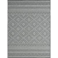 TEPPICH Flachgewebe ESERA Ethno-Rauten Polypropylen Grau 240 x 340 cm - Grau, Textil (240/340cm) - KADIMA DESIGN