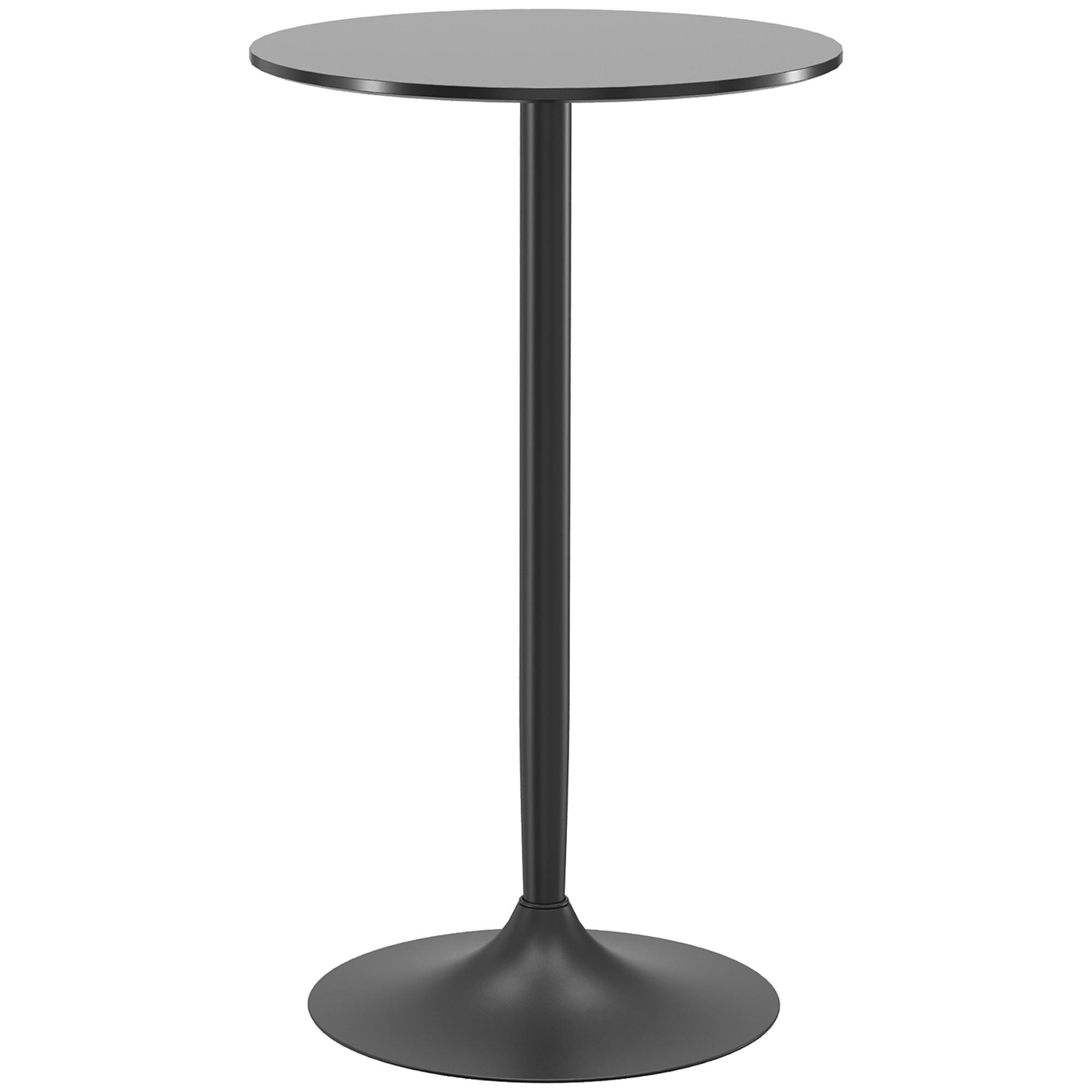 BARTISCH Stehtisch Esstisch Runder Tresentisch für Wohnzimmer, Ø60 x 102 cm - Schwarz, Kunststoff (60/60/102cm) - HOMCOM