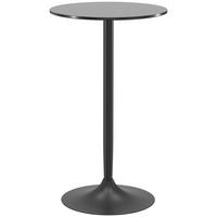 BARTISCH Stehtisch Esstisch Runder Tresentisch für Wohnzimmer, Ø60 x 102 cm - Schwarz, Kunststoff (60/60/102cm) - HOMCOM