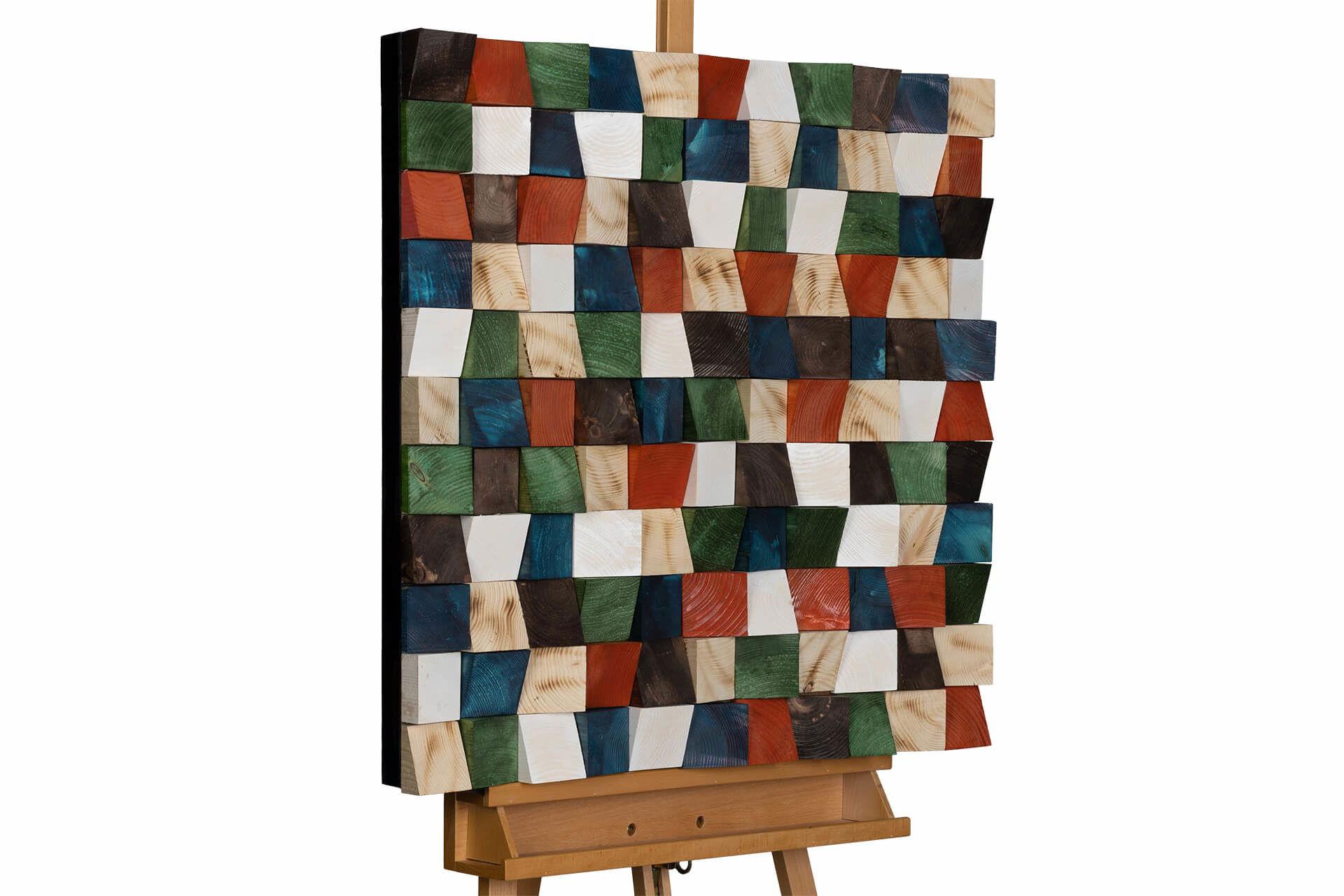 HOLZBILD Bunt 75/75 cm - Multicolor, Holz (7/75cm) - KUNSTLOFT