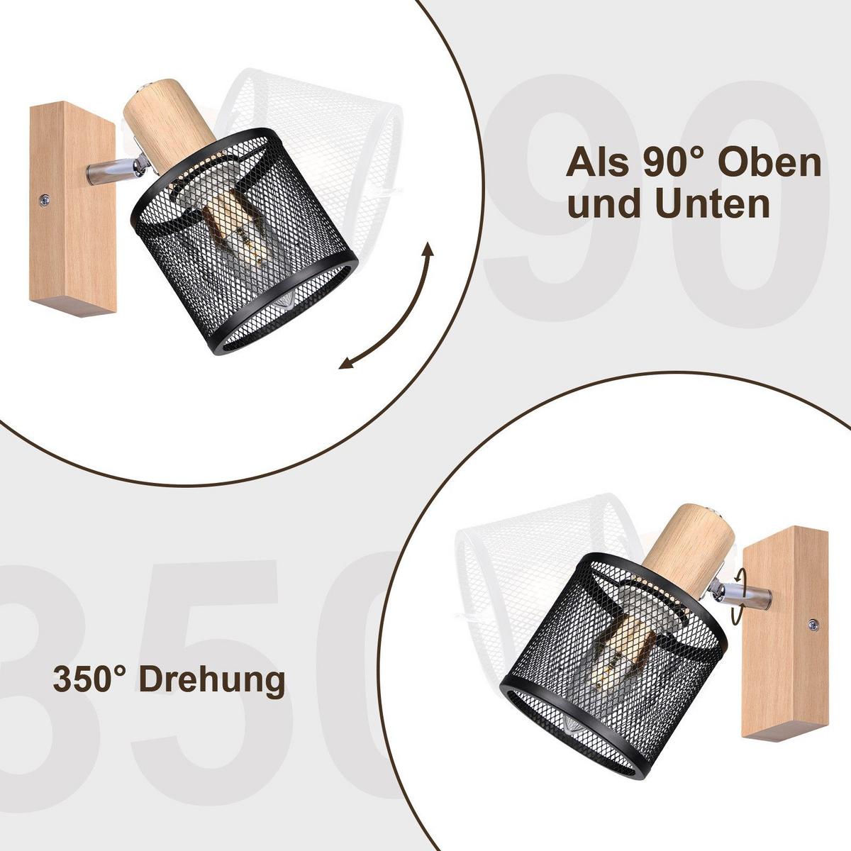 DECKENSTRAHLER Gisela 1-flammig 16/10/14 cm - Schwarz, Metall (16/10/14cm) - Nettlife