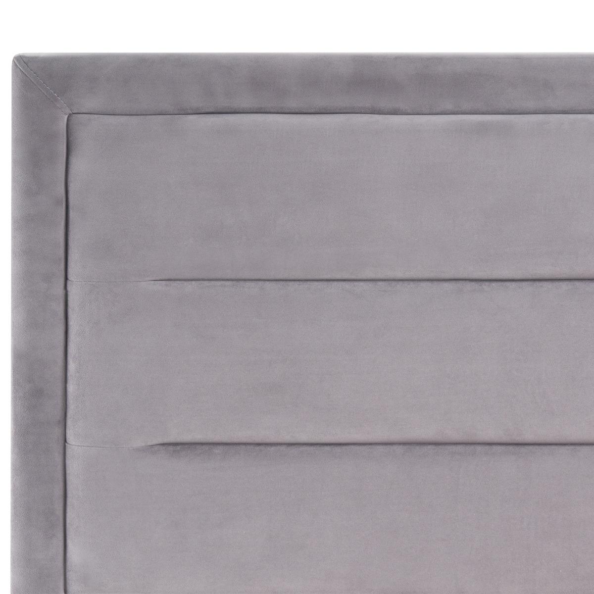 BETT mit Lattenrost 140/200 cm Dunkelgrau Rouen - Dunkelgrau/Schwarz, Textil (140/200cm) - Beliani