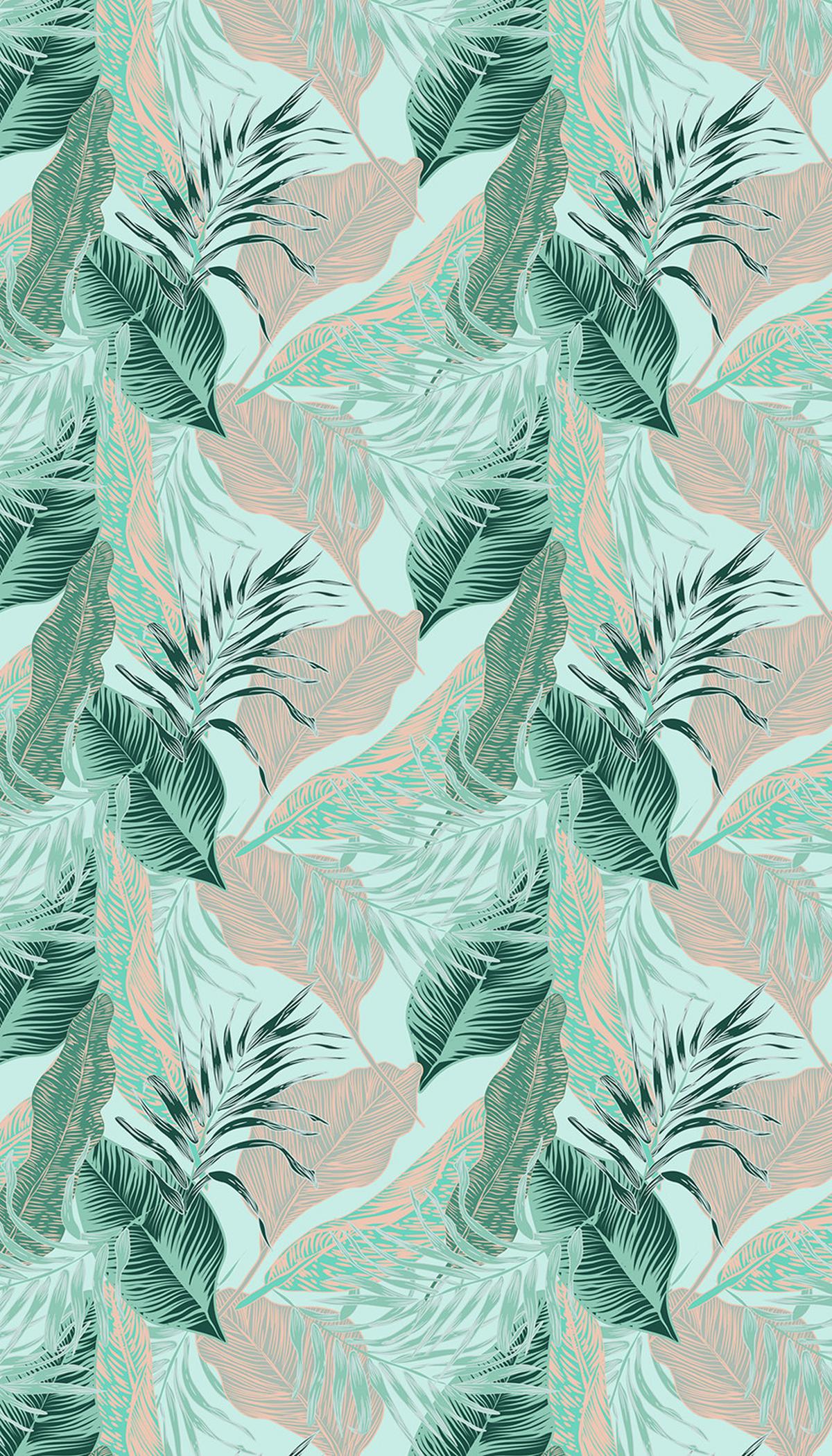 VERDUNKELUNGSROLLO 80x140 cm Tropische Blätter - Blau, Textil (80/140cm) - TULUP