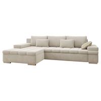 ECKSOFA Bangkok Premium, Seite: Links - Sandfarben/Silberfarben, Holz/Textil (310/175cm) - MIRJAN24