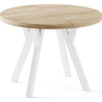 ESSTISCH Twixy XXL groß rund oval ausziehbar, Eiche Hell Braun 100-300/100/76 cm - Weiß/Sonoma Eiche, Holz/Holzwerkstoff (100/300/76cm) - WFL GROUP