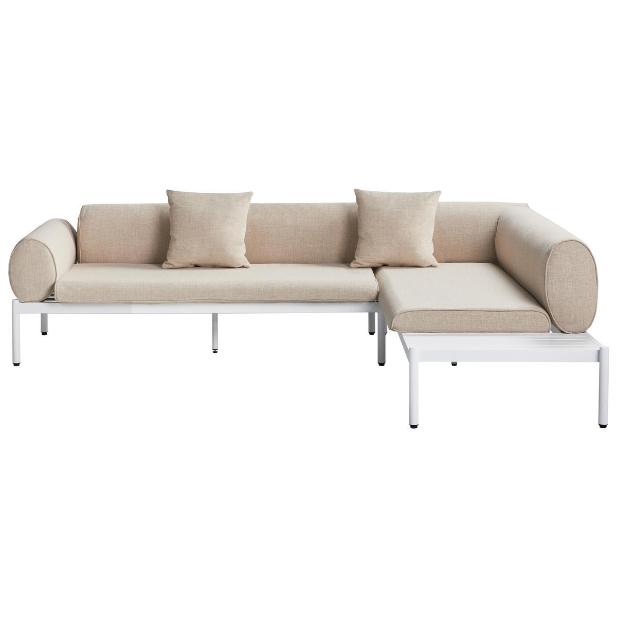 LOUNGE-SET 5-Sitzer Beige Rasiglia - Beige/Weiß, Metall - Beliani