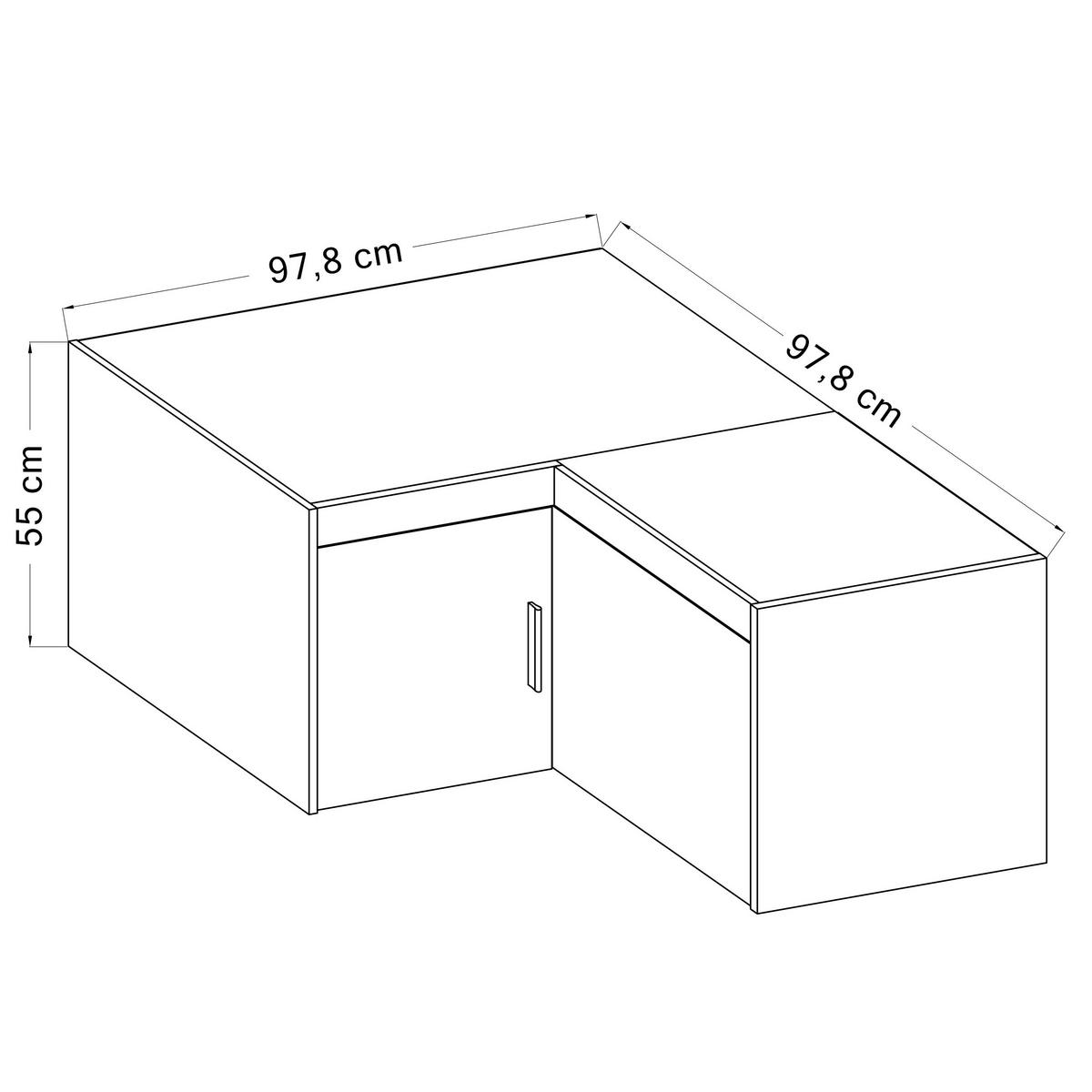 AUFSATZSCHRANK Storicos Beige 97,8/55/97,8 cm - Modern, ideal für Ecken - Beige, Holzwerkstoff/Kunststoff (97.8/55/97.8cm) - AX Living