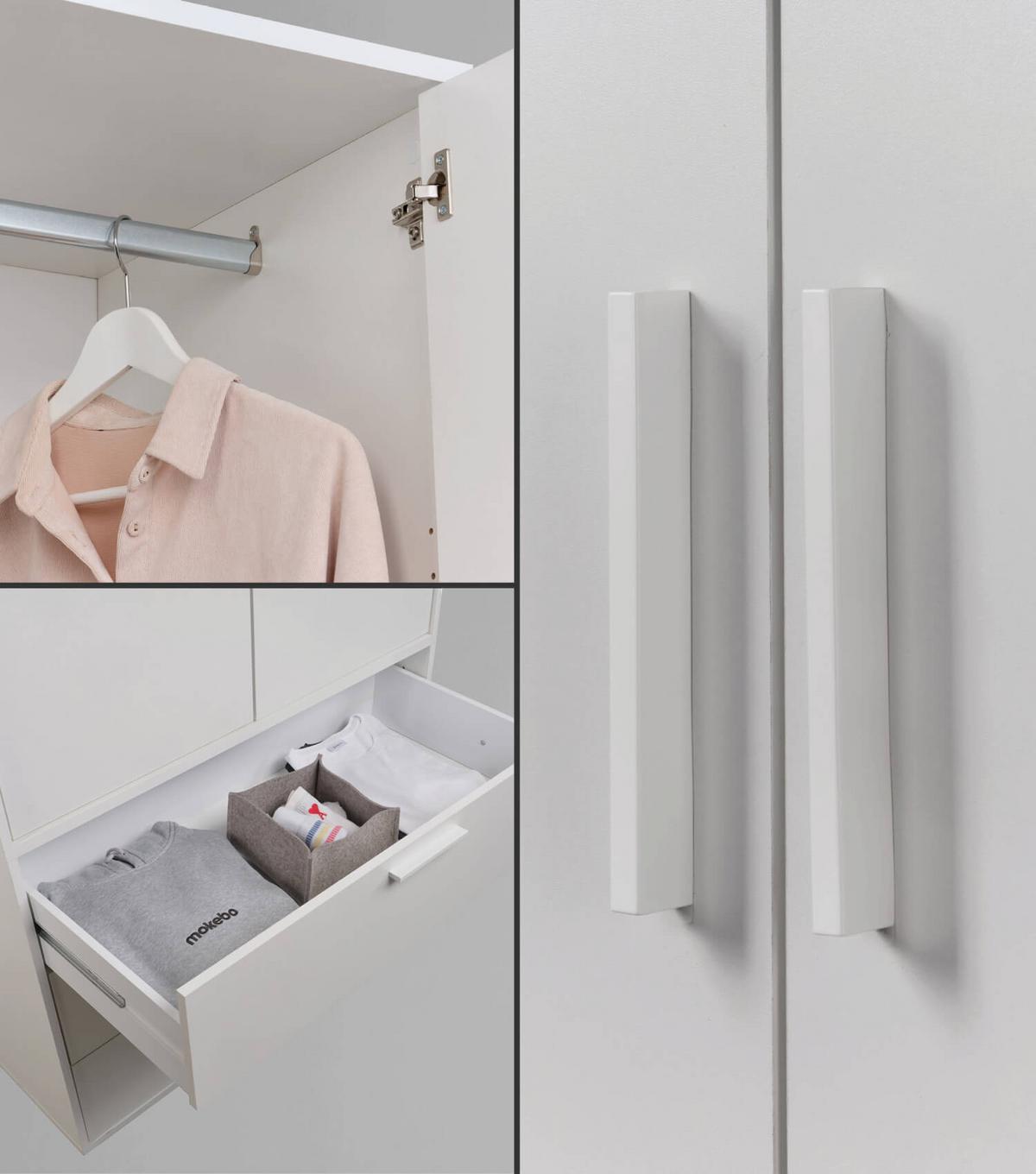 KLEIDERSCHRANK Der Grenzenlose - Weiß, Holzwerkstoff (60/234/58cm) - Mokebo