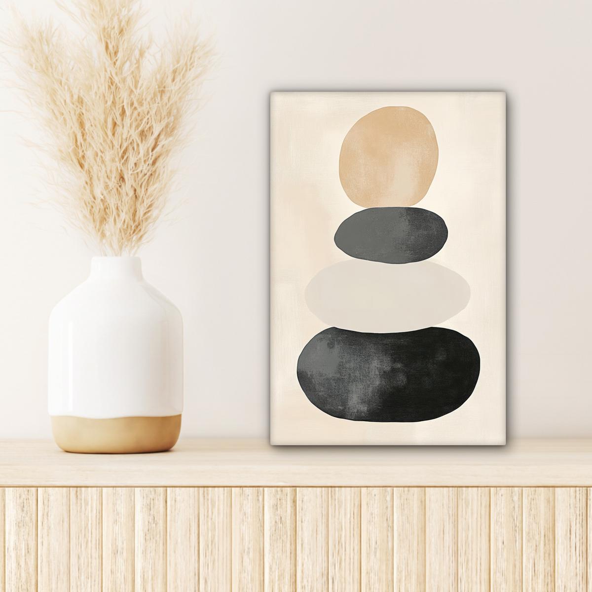 LEINWANDBILD Japandi - Wabi sabi - Beige Deko Wohnzimmer 20x30 cm - Taupe, Textil (20/30cm) - MuchoWow
