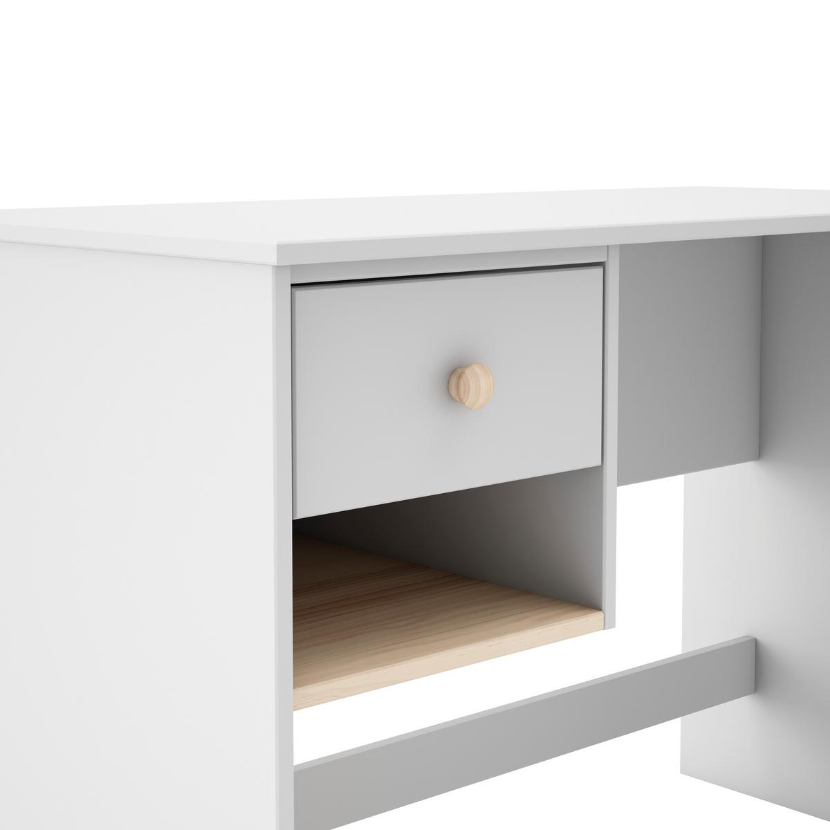 SCHREIBTISCH Esteban Weiß 110/55/75 cm - Weiß, Holz (110/55/75cm) - Calicosy
