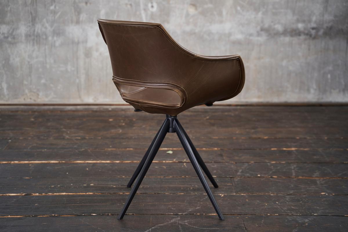 DREHSTUHL ZAJA Dunkelbraun Kunstleder Drehbar (360°) (1er-Set) - Dunkelbraun, Leder (57/85/59cm) - KAWOLA