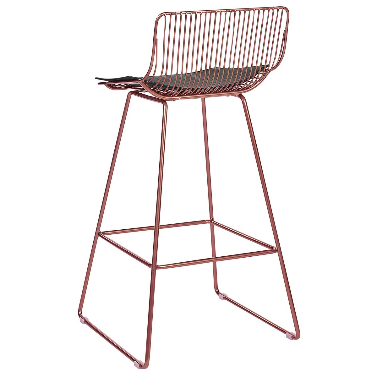 BARSTUHL 2er-Set Metall Roségold Fredonia - Roségold, Textil/Metall (50/97/49cm) - Beliani